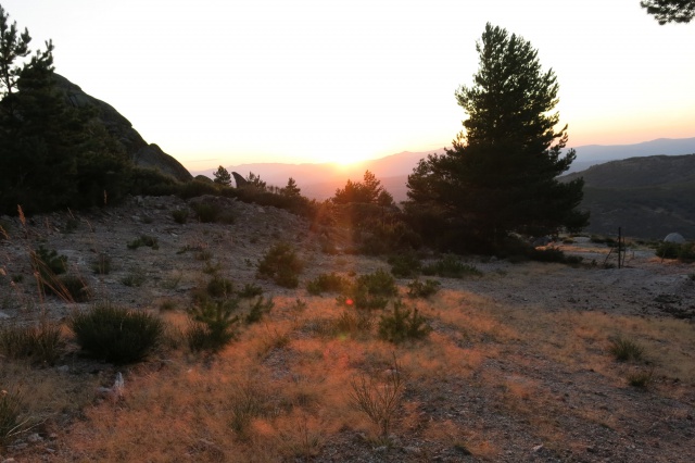 La puesta del sol en la Sierra de Bejar